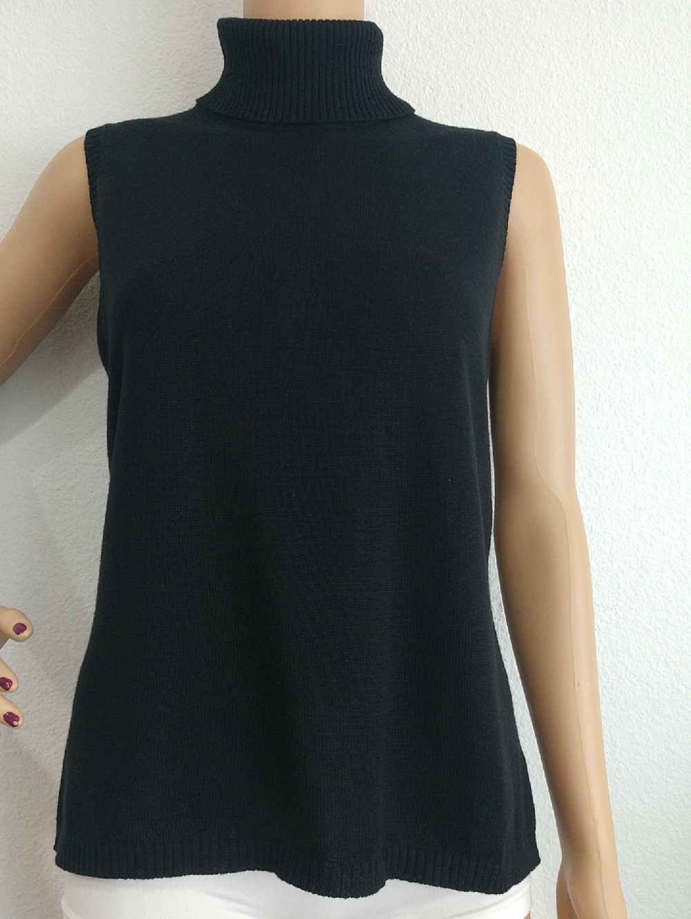White Stag Black Sleeveless Turtleneck Tank